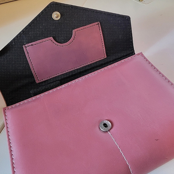 #Rolodex Tri Fold Pink Business Card Holder Carrier Organizer #LikeNew - Picture 4 of 8